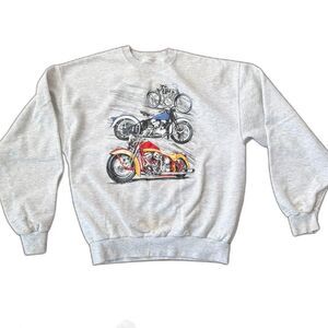 Flaw Motorcycle Crewneck Sweatshirt Vintage Stained